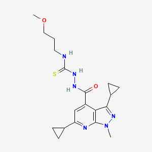 2-[(3,6-dicyclopropyl-1-methyl-1H-pyrazolo[3,4-b]pyridin-4-yl)carbonyl]-N-(3-methoxypropyl)hydrazinecarbothioamide