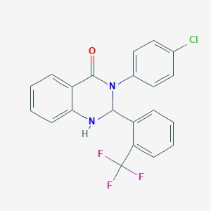 3-(4-chlorophenyl)-2-[2-(trifluoromethyl)phenyl]-2,3-dihydroquinazolin-4(1H)-one