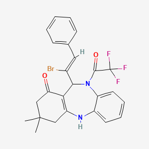 6-[(Z)-1-bromo-2-phenyl-vinyl]-9,9-dimethyl-5-(2,2,2-trifluoroacetyl)-6,8,10,11-tetrahydrobenzo[b][1,4]benzodiazepin-7-one