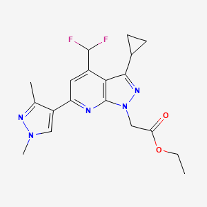 ethyl [3-cyclopropyl-4-(difluoromethyl)-6-(1,3-dimethyl-1H-pyrazol-4-yl)-1H-pyrazolo[3,4-b]pyridin-1-yl]acetate