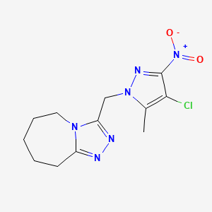 3-[(4-chloro-5-methyl-3-nitro-1H-pyrazol-1-yl)methyl]-6,7,8,9-tetrahydro-5H-[1,2,4]triazolo[4,3-a]azepine