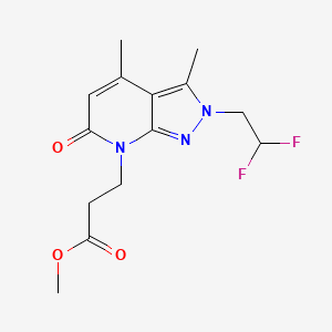 Methyl 3-(2-(2,2-difluoroethyl)-3,4-dimethyl-6-oxo-2H-pyrazolo[3,4-b]pyridin-7(6H)-yl)propanoate