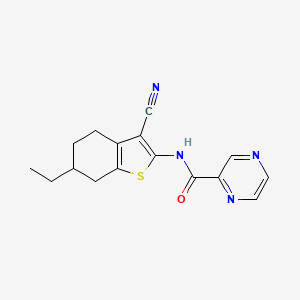 N-(3-cyano-6-ethyl-4,5,6,7-tetrahydro-1-benzothiophen-2-yl)pyrazine-2-carboxamide