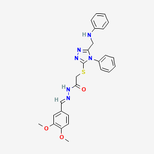 N'-[(E)-(3,4-dimethoxyphenyl)methylidene]-2-({4-phenyl-5-[(phenylamino)methyl]-4H-1,2,4-triazol-3-yl}sulfanyl)acetohydrazide