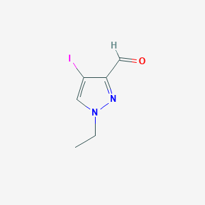 molecular formula C6H7IN2O B10907193 1-Ethyl-4-iodo-1H-pyrazole-3-carbaldehyde 