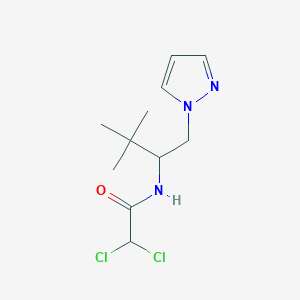 molecular formula C11H17Cl2N3O B10907207 2,2-dichloro-N-[3,3-dimethyl-1-(1H-pyrazol-1-yl)butan-2-yl]acetamide 