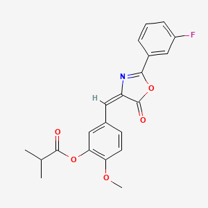 5-{(E)-[2-(3-fluorophenyl)-5-oxo-1,3-oxazol-4(5H)-ylidene]methyl}-2-methoxyphenyl 2-methylpropanoate