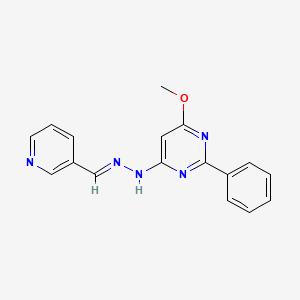 4-methoxy-2-phenyl-6-[(2E)-2-(pyridin-3-ylmethylidene)hydrazinyl]pyrimidine