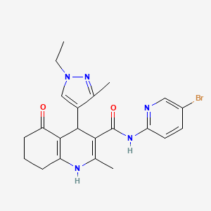 N-(5-bromo-2-pyridinyl)-4-(1-ethyl-3-methyl-1H-pyrazol-4-yl)-2-methyl-5-oxo-1,4,5,6,7,8-hexahydro-3-quinolinecarboxamide