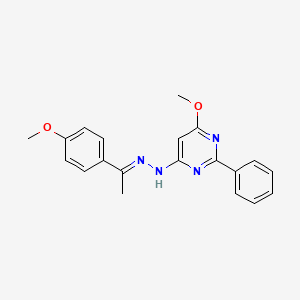 4-methoxy-6-{(2E)-2-[1-(4-methoxyphenyl)ethylidene]hydrazinyl}-2-phenylpyrimidine