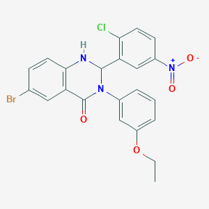 6-bromo-2-(2-chloro-5-nitrophenyl)-3-(3-ethoxyphenyl)-2,3-dihydroquinazolin-4(1H)-one