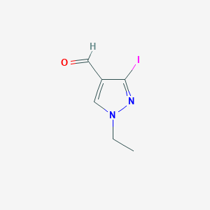 molecular formula C6H7IN2O B10907637 1-Ethyl-3-iodo-1H-pyrazole-4-carbaldehyde 