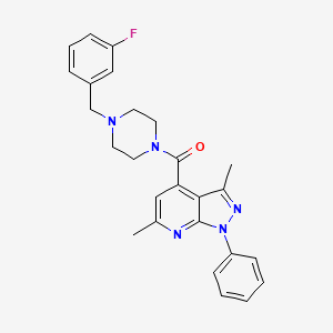 molecular formula C26H26FN5O B10907650 (3,6-dimethyl-1-phenyl-1H-pyrazolo[3,4-b]pyridin-4-yl)[4-(3-fluorobenzyl)piperazin-1-yl]methanone 