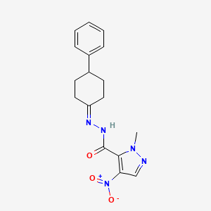 1-methyl-4-nitro-N'-(4-phenylcyclohexylidene)-1H-pyrazole-5-carbohydrazide