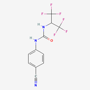 molecular formula C11H7F6N3O B10907680 N-(4-cyanophenyl)-N'-[2,2,2-trifluoro-1-(trifluoromethyl)ethyl]urea 