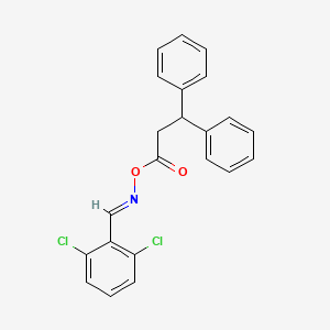 molecular formula C22H17Cl2NO2 B10907686 1-({[(E)-(2,6-dichlorophenyl)methylidene]amino}oxy)-3,3-diphenylpropan-1-one 