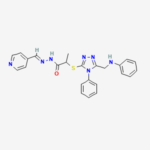 2-({4-phenyl-5-[(phenylamino)methyl]-4H-1,2,4-triazol-3-yl}sulfanyl)-N'-[(E)-pyridin-4-ylmethylidene]propanehydrazide