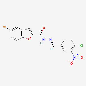 5-bromo-N'-[(E)-(4-chloro-3-nitrophenyl)methylidene]-1-benzofuran-2-carbohydrazide