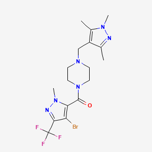 [4-bromo-1-methyl-3-(trifluoromethyl)-1H-pyrazol-5-yl]{4-[(1,3,5-trimethyl-1H-pyrazol-4-yl)methyl]piperazin-1-yl}methanone