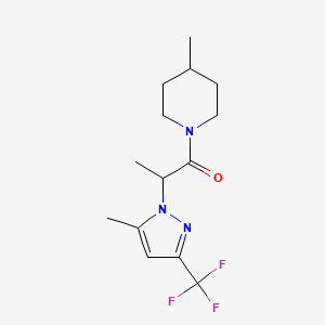 1-(4-methylpiperidin-1-yl)-2-[5-methyl-3-(trifluoromethyl)-1H-pyrazol-1-yl]propan-1-one