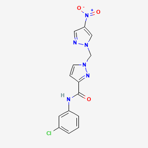 N-(3-chlorophenyl)-1-[(4-nitro-1H-pyrazol-1-yl)methyl]-1H-pyrazole-3-carboxamide