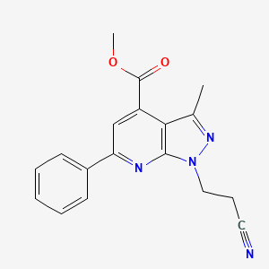 methyl 1-(2-cyanoethyl)-3-methyl-6-phenyl-1H-pyrazolo[3,4-b]pyridine-4-carboxylate