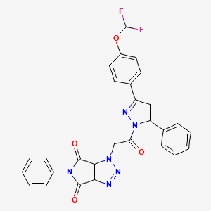 1-(2-{3-[4-(difluoromethoxy)phenyl]-5-phenyl-4,5-dihydro-1H-pyrazol-1-yl}-2-oxoethyl)-5-phenyl-3a,6a-dihydropyrrolo[3,4-d][1,2,3]triazole-4,6(1H,5H)-dione