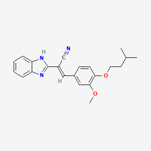 molecular formula C22H23N3O2 B10908060 (2E)-2-(1H-benzimidazol-2-yl)-3-[3-methoxy-4-(3-methylbutoxy)phenyl]prop-2-enenitrile 