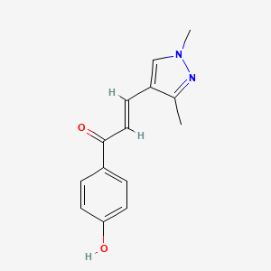 (2E)-3-(1,3-dimethyl-1H-pyrazol-4-yl)-1-(4-hydroxyphenyl)prop-2-en-1-one