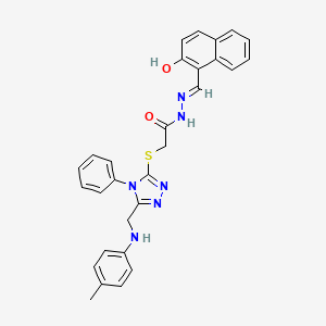 N'-[(E)-(2-hydroxynaphthalen-1-yl)methylidene]-2-[(5-{[(4-methylphenyl)amino]methyl}-4-phenyl-4H-1,2,4-triazol-3-yl)sulfanyl]acetohydrazide