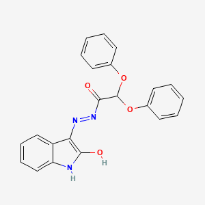 N'-[(3E)-2-oxo-1,2-dihydro-3H-indol-3-ylidene]-2,2-diphenoxyacetohydrazide