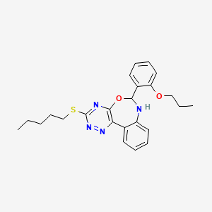 3-(Pentylsulfanyl)-6-(2-propoxyphenyl)-6,7-dihydro[1,2,4]triazino[5,6-d][3,1]benzoxazepine