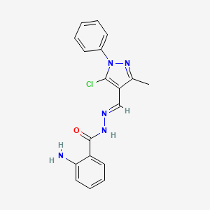 2-amino-N'-[(E)-(5-chloro-3-methyl-1-phenyl-1H-pyrazol-4-yl)methylidene]benzohydrazide