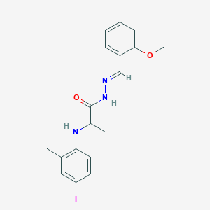 2-(4-Iodo-2-methylanilino)-N'~1~-[(E)-1-(2-methoxyphenyl)methylidene]propanohydrazide