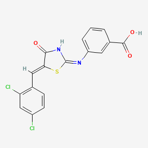 molecular formula C17H10Cl2N2O3S B10908344 3-{[(2E,5Z)-5-(2,4-dichlorobenzylidene)-4-oxo-1,3-thiazolidin-2-ylidene]amino}benzoic acid 