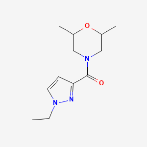 molecular formula C12H19N3O2 B10908363 (2,6-dimethylmorpholin-4-yl)(1-ethyl-1H-pyrazol-3-yl)methanone 