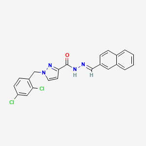 molecular formula C22H16Cl2N4O B10908396 1-(2,4-dichlorobenzyl)-N'-[(E)-naphthalen-2-ylmethylidene]-1H-pyrazole-3-carbohydrazide 