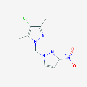 4-chloro-3,5-dimethyl-1-[(3-nitro-1H-pyrazol-1-yl)methyl]-1H-pyrazole