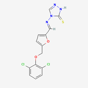 4-{[(E)-{5-[(2,6-dichlorophenoxy)methyl]furan-2-yl}methylidene]amino}-4H-1,2,4-triazole-3-thiol