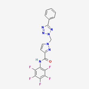 N-(pentafluorophenyl)-1-[(5-phenyl-2H-tetrazol-2-yl)methyl]-1H-pyrazole-3-carboxamide