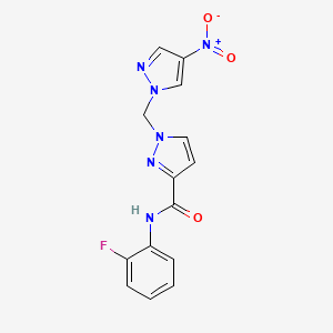 N-(2-fluorophenyl)-1-[(4-nitro-1H-pyrazol-1-yl)methyl]-1H-pyrazole-3-carboxamide