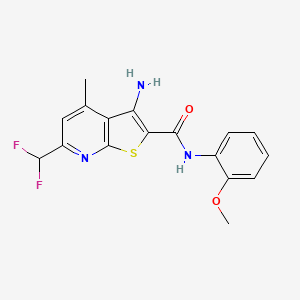 3-amino-6-(difluoromethyl)-N-(2-methoxyphenyl)-4-methylthieno[2,3-b]pyridine-2-carboxamide