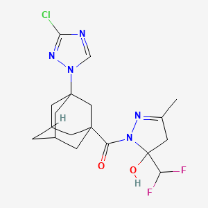 [3-(3-Chloro-1H-1,2,4-triazol-1-YL)-1-adamantyl][5-(difluoromethyl)-5-hydroxy-3-methyl-4,5-dihydro-1H-pyrazol-1-YL]methanone