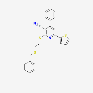 2-({2-[(4-Tert-butylbenzyl)sulfanyl]ethyl}sulfanyl)-4-phenyl-6-(thiophen-2-yl)pyridine-3-carbonitrile