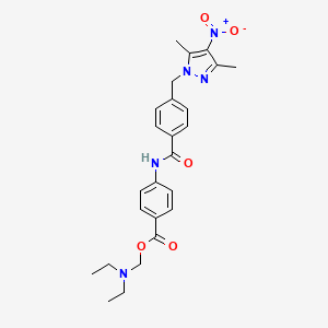 (diethylamino)methyl 4-[({4-[(3,5-dimethyl-4-nitro-1H-pyrazol-1-yl)methyl]phenyl}carbonyl)amino]benzoate