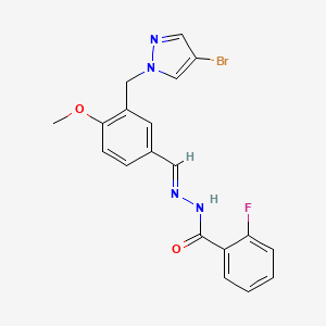 N'-[(E)-{3-[(4-bromo-1H-pyrazol-1-yl)methyl]-4-methoxyphenyl}methylidene]-2-fluorobenzohydrazide