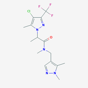 2-[4-chloro-5-methyl-3-(trifluoromethyl)-1H-pyrazol-1-yl]-N-[(1,5-dimethyl-1H-pyrazol-4-yl)methyl]-N-methylpropanamide