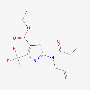 Ethyl 2-[propanoyl(prop-2-en-1-yl)amino]-4-(trifluoromethyl)-1,3-thiazole-5-carboxylate