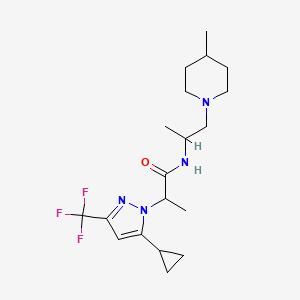 2-[5-cyclopropyl-3-(trifluoromethyl)-1H-pyrazol-1-yl]-N-[1-(4-methylpiperidin-1-yl)propan-2-yl]propanamide