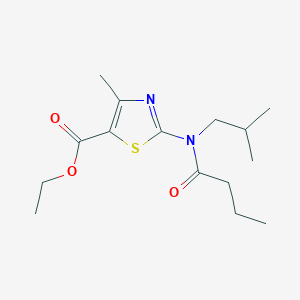 molecular formula C15H24N2O3S B10908943 Ethyl 2-[butanoyl(2-methylpropyl)amino]-4-methyl-1,3-thiazole-5-carboxylate 